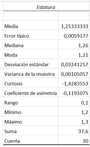 Excel Analisis datos Estadistica descriptiva