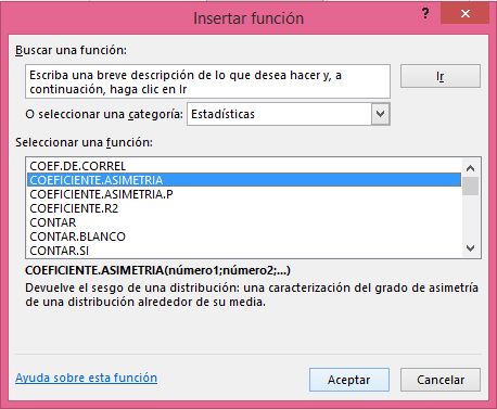 Excel Analisis datos Estadistica descriptiva