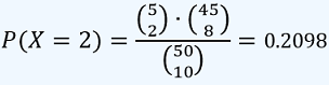 Ejemplo distribucion hipergeometrica
